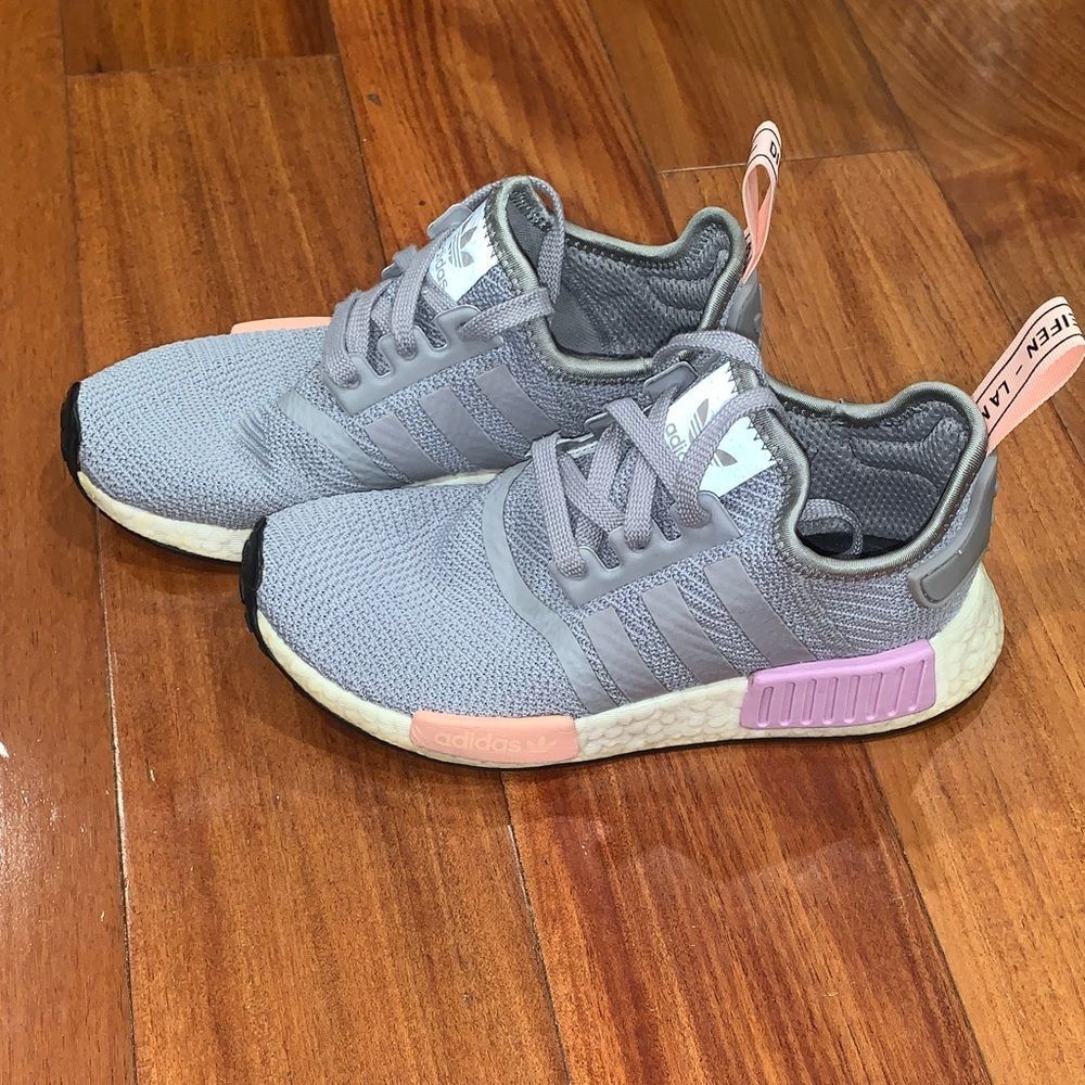 Adidas NMD R1 Gray with Pink Highlights - Picture 7 of 10